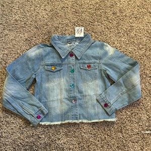 Lola + The Boys Blue Evil Eye Denim Jacket (S)
